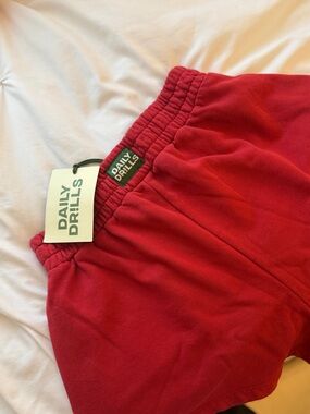 Daily Drills Kids Red Elastic Waist Sweatpants